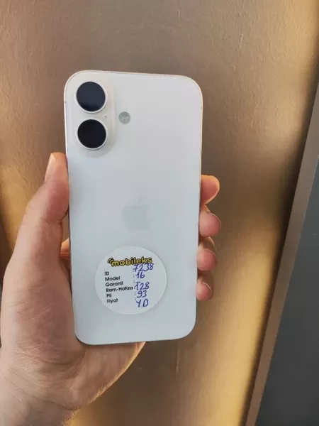 İkinci El Apple iPhone 16 128 GB Beyaz Görseli - 1